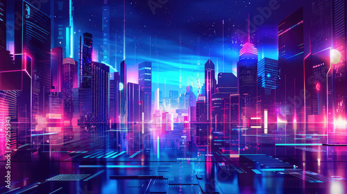 Wallpaper Mural Metalic Sun peering through the mist of neon fog, AI Torontodigital.ca