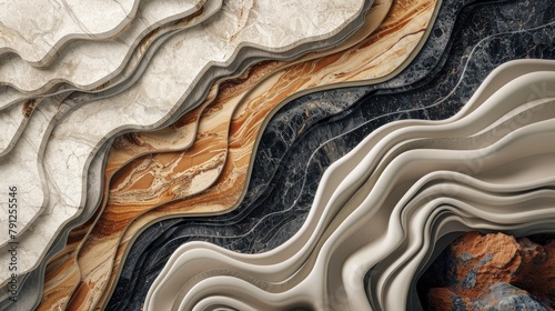 Background featuring distinctive textures of marble wood and rock in abstract design