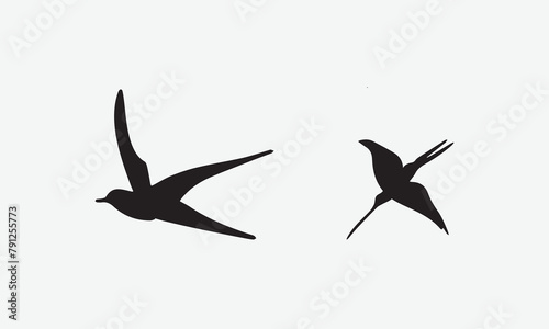 Barn Swallow illustration minimal style Black icon EPS 10 And JPG