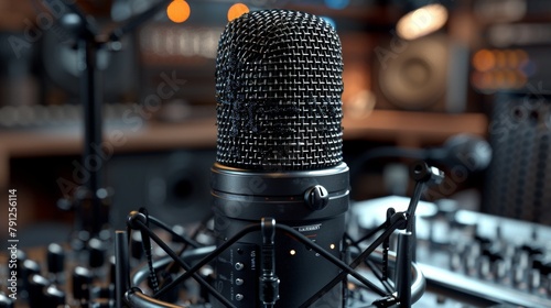 High-fidelity studio microphone setup capturing the essence of modern recording technology photo