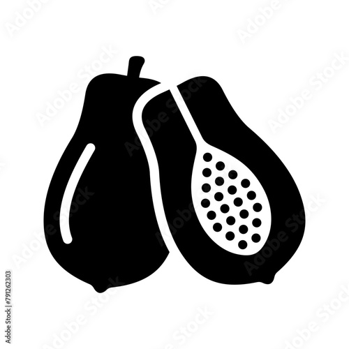 Papaya icon. Simple illustration of papaya vector icon for web