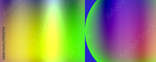 Vibrant colorfulness radiates from the electric blue circle in the middle, creating a symmetrical and artistic pattern of tints and shades in magenta and green on a colorful background