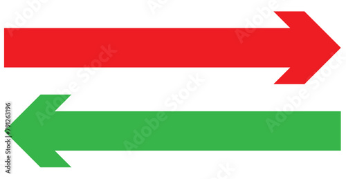 Long arrow vector icon. Black horizontal double arrow. Vector 10 Eps.