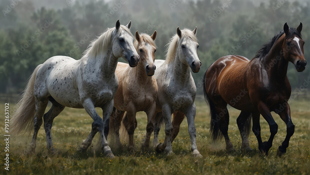 horses in the field