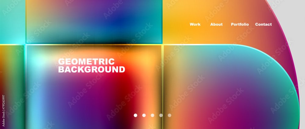A colorful geometric background featuring a rainbow of colors including electric blue, magenta, and tints and shades. The pattern includes rectangles, circles, and liquidlike shapes A colorful geometric background featuring a rainbow of colors including electric blue, magenta, and tints and shades. The pattern includes rectangles, circles, and liquidlike shapes