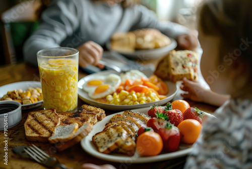A breakfast tray prepared by a child for their father