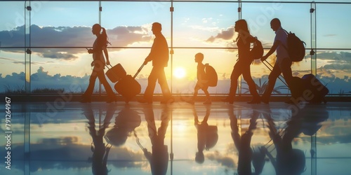 silhouette of a family with...