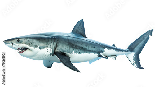 Great white shark isolated on white background © Num