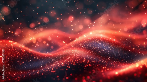 A red glitter wave of sparkles festive banner background