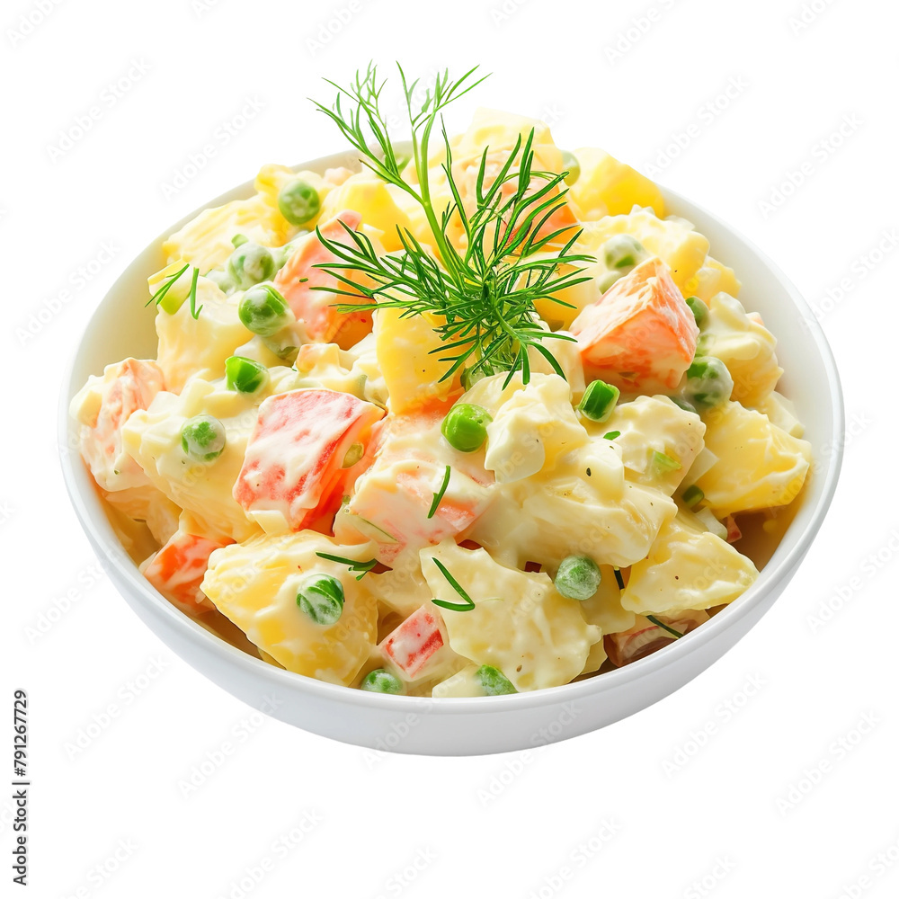 Tasty Potato Salad Isolated On White Background Tasty Potato Salad Isolated On White Background