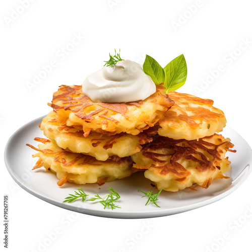 Tasty Potato Pancakes Isolated On White Background