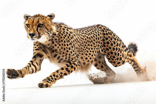 A cheetah running at full speed