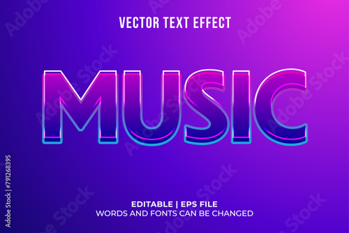 Editable music event title text effect
