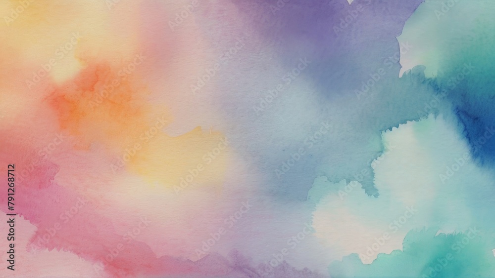 abstract pastel watercolor background with clouds