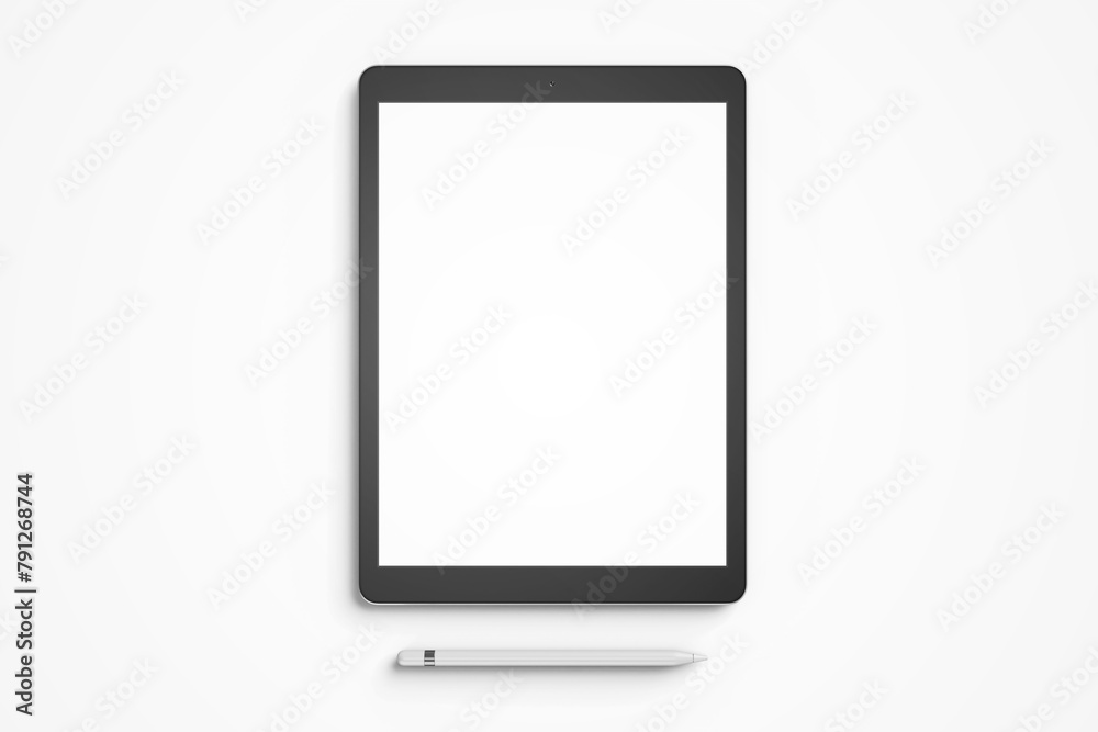 minimal modern blank 12.9 inch screen display tablet pro responsive mobile device with digital pencil realistic mockup design isolated 3d render illustration top view minimal modern blank 12.9 inch screen display tablet pro responsive mobile device with digital pencil realistic mockup design isolated 3d render illustration top view