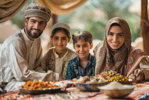 A family celebrating Eid Al-Adha together