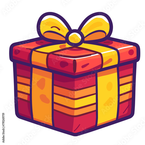 illustration of a beautifully wrapped present is shown