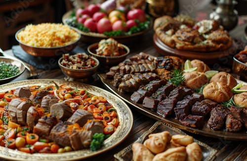 A traditional feast prepared for Eid Al-Adha