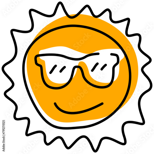 Sun Sunglasses Scribble Icon