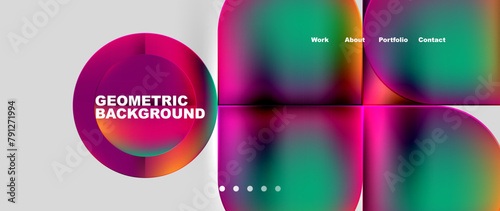 A fluid geometric pattern of colorful circles in violet, magenta, and electric blue on a white background. Reminiscent of a DVD technology material property