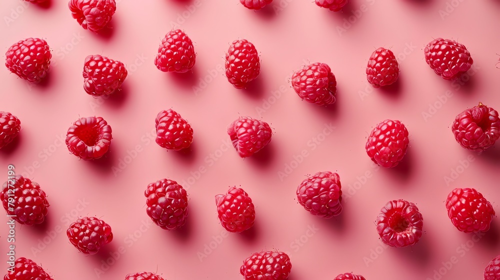 Raspberries on pink background Raspberries on pink background