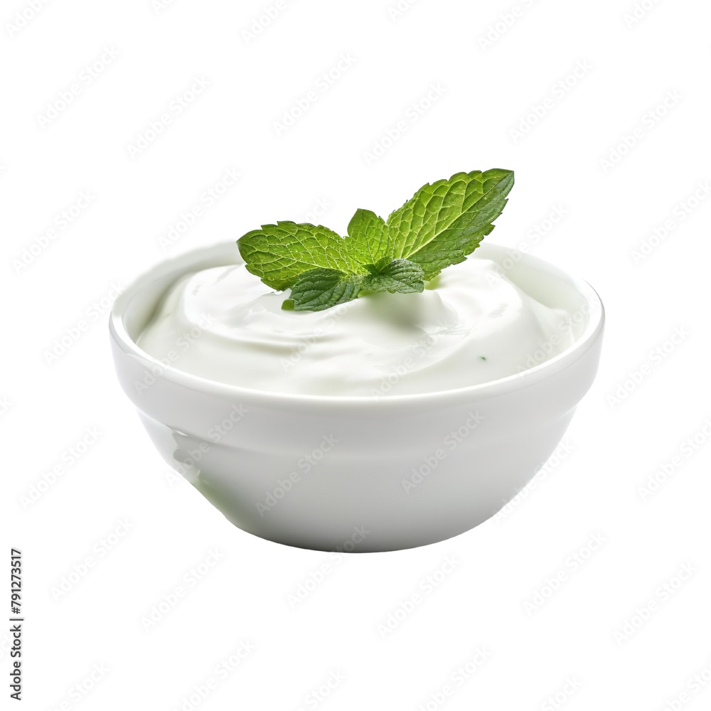 Amazing Pudina Mint Yogurt Isolated On White Background Amazing Pudina Mint Yogurt Isolated On White Background