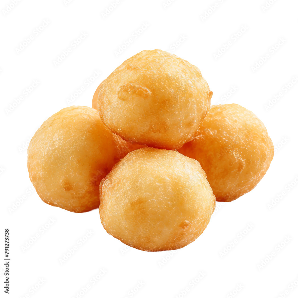Cripsy Puff Deep fried dough balls Isolated On White Background Cripsy Puff Deep fried dough balls Isolated On White Background