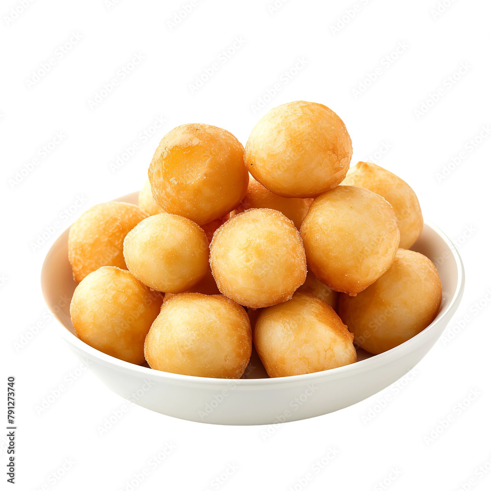 Cripsy Puff Deep fried dough balls Isolated On White Background Cripsy Puff Deep fried dough balls Isolated On White Background