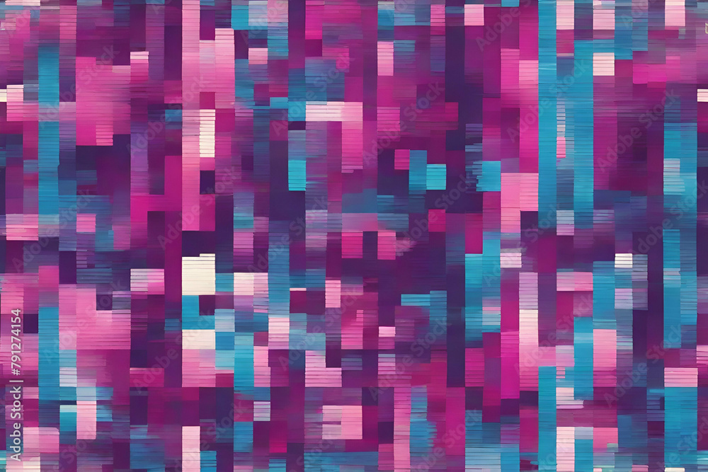 blue pink Pixel bitmap texture pattern.