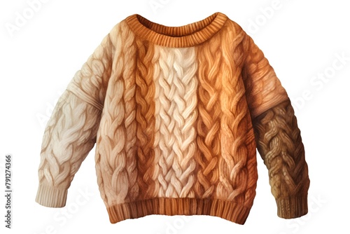 Warm winter sweater isolated on white background. Clipping path included.