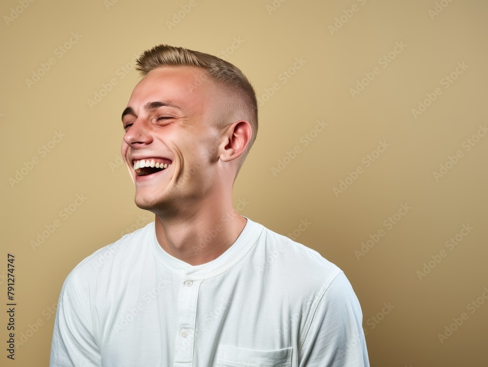 Obraz premium A man with a big smile on his face