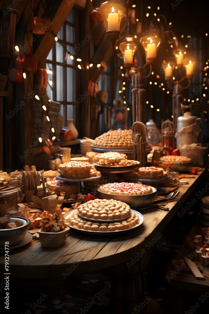 Nuts and candies on display in a shop window. High quality photo