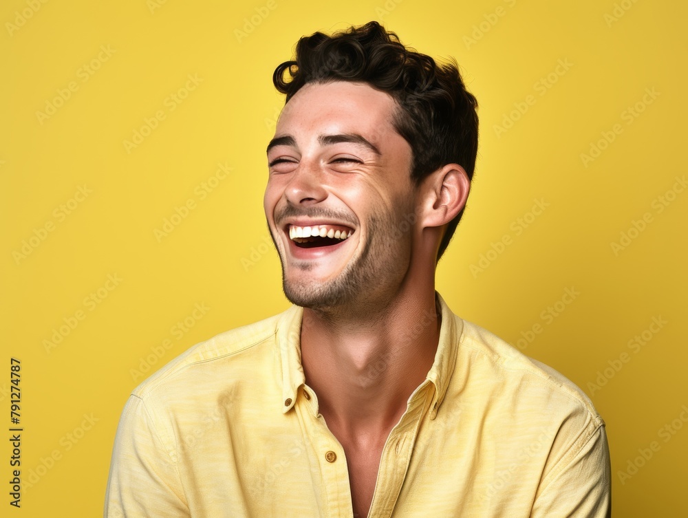 Obraz premium A man with a big smile on his face