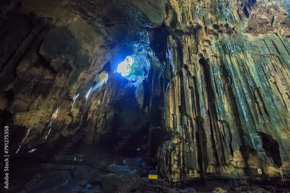 Gomantong cave is situated in the district of Kinabatangan. It is the largest cave and the main producer of edible bird's nest in Sabah.