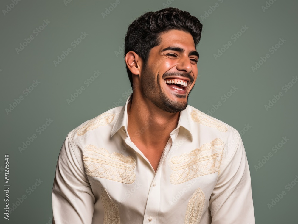 Fototapeta premium A man with a big smile on his face