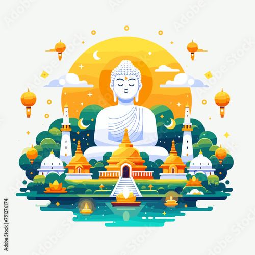 Happy Vesak Day Illustration