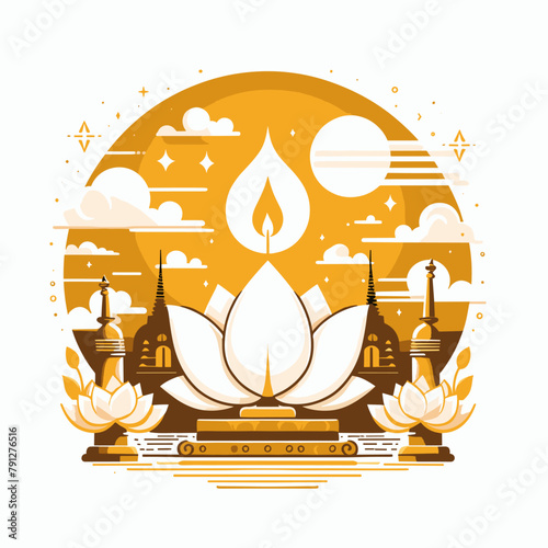 Happy Vesak Day Illustration