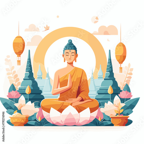 Happy Vesak Day Illustration