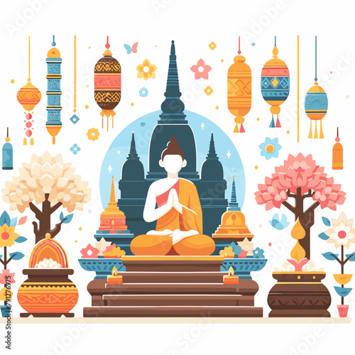 Happy Vesak Day Illustration