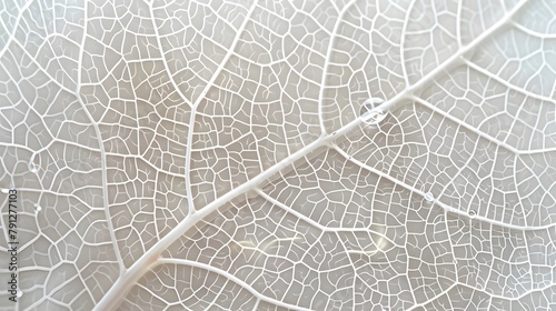 dewy leaf skeleton texture, leaf background with veins and cells - macro photography photo
