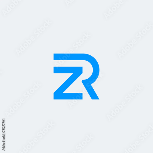 ZR or RZ monogram logo with blue color.