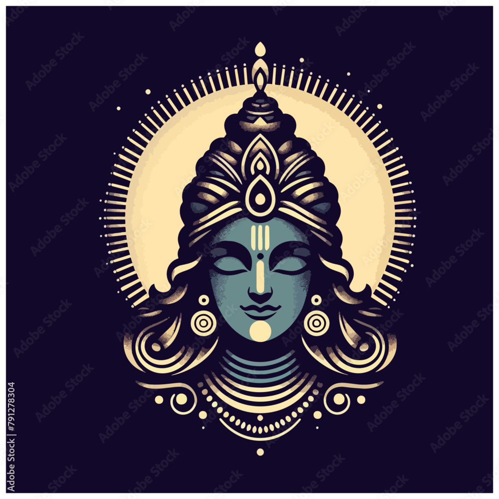 Hindu god Vishnu vector illustration Stock Vector Adobe Stock