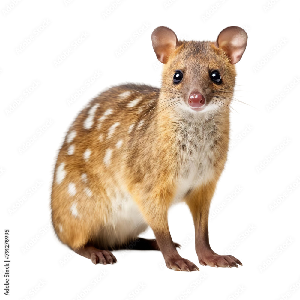 Beautiful Quantum Quoll Isolated On White Background Beautiful Quantum Quoll Isolated On White Background