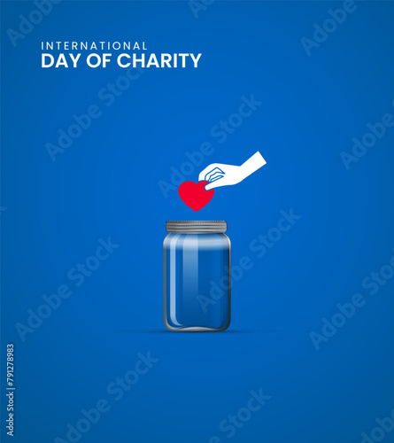 International Day of Charity, Charity day 3D illustration.