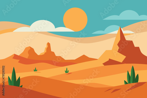 A natural scene desert landscape vector design