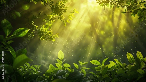 forest - fresh leaves and sun rays