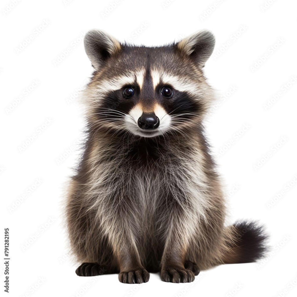 Beautiful Raccoon Isolated On White Background Beautiful Raccoon Isolated On White Background