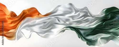 Indian Independence Day. Fabric dyed in three colors of the Indian flag, Indian National Day celebration background.