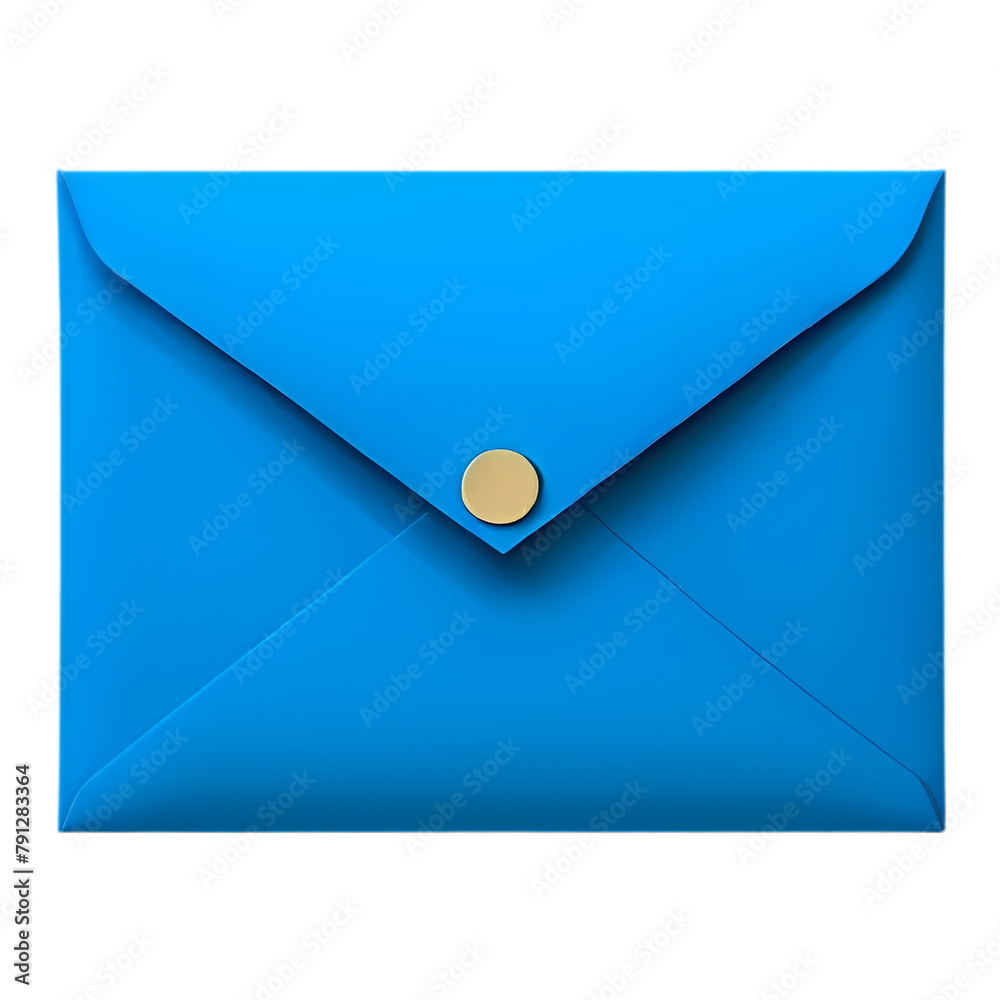 blue envelope with a lock, isolated on white transparent background ...
