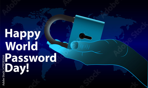 Happy World Password Day. Template for website banner, advertising campaign or news article.